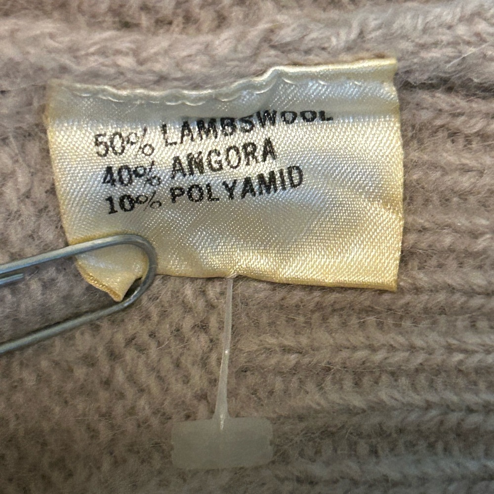 Magnolia Vintage Pearl Detail Beige/tan Lambswool Luxury Cardigan Size XL - Picture 14 of 16